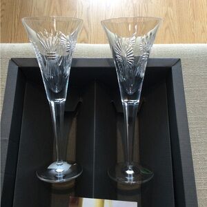 WATERFORD CRYSTAL MILLENNIUM UNIVERSAL WISHES TOASTING FLUTES. NEW IN BOX